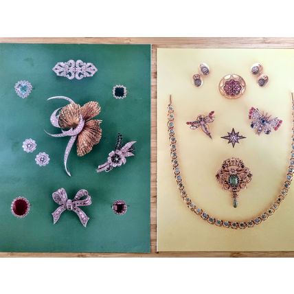 Victorian Jewellery 2 Photo Pages, Historical Wall Decor, Brooch Design,