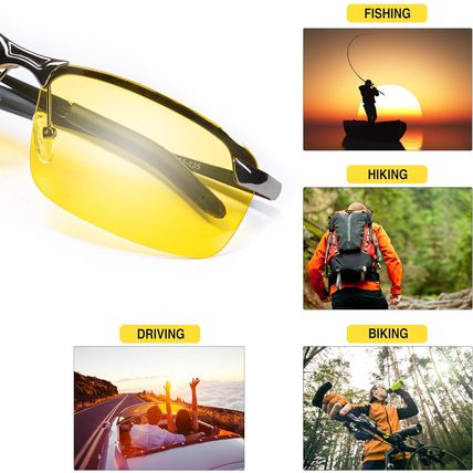 Night Driving Glasses anti Glare Polarized with Stylish Case - Night Vision/ Tac