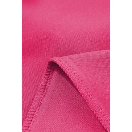 Rose Red Terry Knit Drawstring Smocked Waist Wide Leg Sweatpants