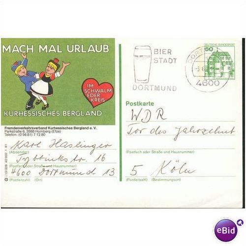 Germany postcard 1981 - Fremdenverkehrsverba nd....