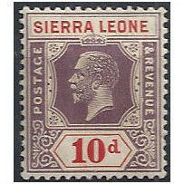 Sierra Leone 1925 SG142 10d Purple & Red Mounted Mint ..