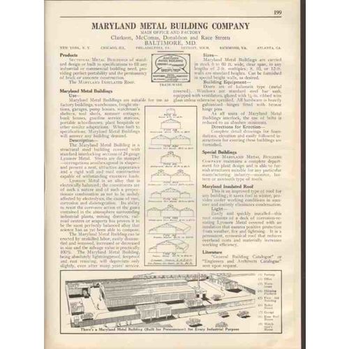 maryland metal building company 1931 sectional vintage catalog