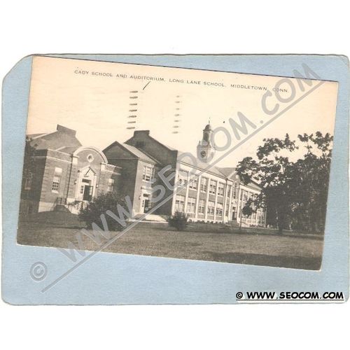 CT Middletown Postcard Cady School & Auditorium Long Lane School ct_box3~1421