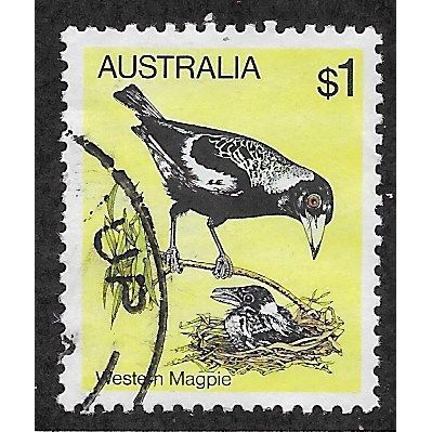 AUS 1980 $1.00 'BIRDS - WESTERN MAGPIE' FINE USED (EBID68-020)