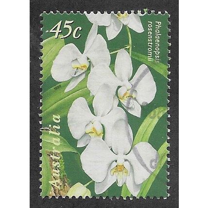 AUS 1998 45c 'JOINT ISSUE WITH SINGAPORE- ORCHIDS' FINE USED (EBID68-291)