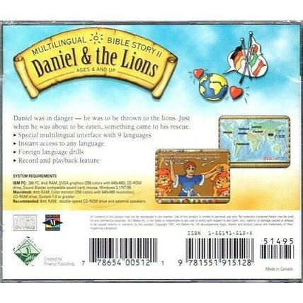 Multilingual Bible Story II: Daniel & The Lions (Ages 4+) CD Win/Mac - NEW in JC