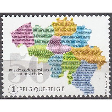 Belgique 2019 COB 4857 Neuf ** Cote (????) ?.?? € 50 Ans Codes postaux