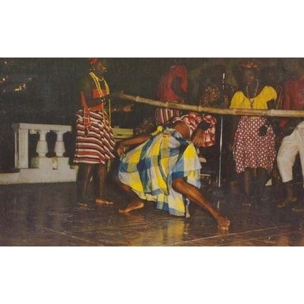 African Jamaica Jamaican Belly Limbo Dance Vintage Postcard