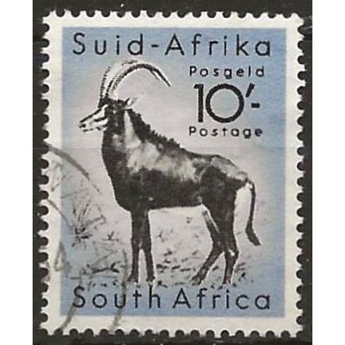 South Africa 1954 SG164 10/- Black & Cobalt Fine Used ..