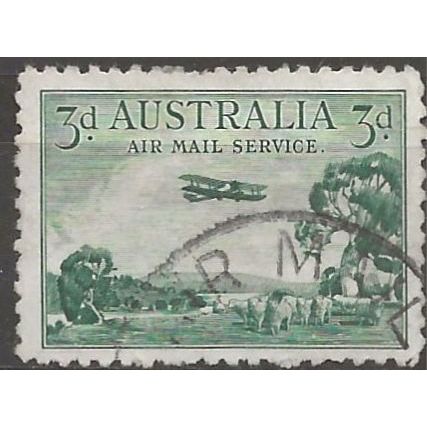 Australia 1929 SG115 3d Green AIR Fine Used .