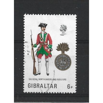 Gibraltar.SG315 6p Royal Northumberland Fusiliers,1736.Fine Used.Nov23
