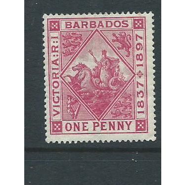 barbados stamps sg118 sg 118 crackled gum nice specimen. 1897 hm