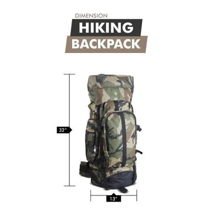 Large Camo Hiking & Mountaineering Backpack – 30" Water-Resistant Heavy-Duty 600