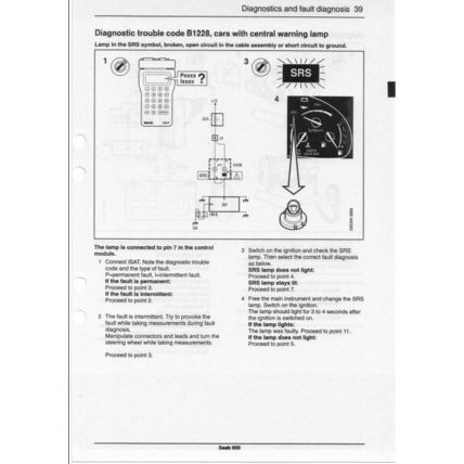Saab 900 SRS Airbag Workshop Manual 1995 199423554 PDF