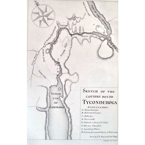 Antique 1884 Meisel Map Ticonderoga Fort Area American History War Print Orig