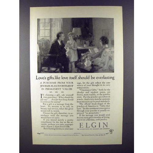 1926 Elgin Watch Ad - Loves Gifts Should be Everlasting