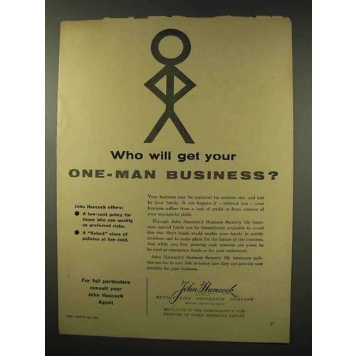 1956 John Hancock Insurance Ad - Your Business