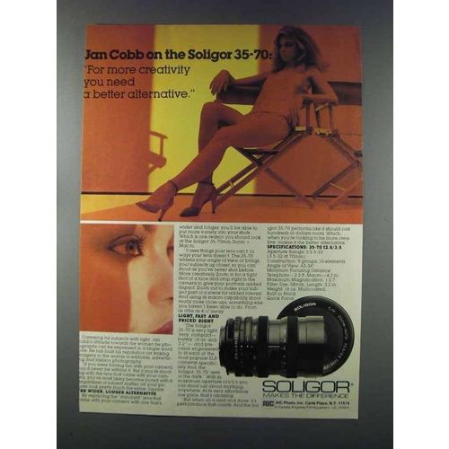 1981 Soligor 35-70mm Lens Ad - Jan Cobb