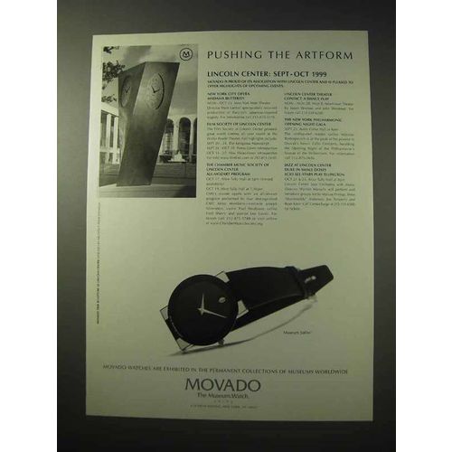 1999 Movado Museum Safiro Watch Ad - Pushing Artform