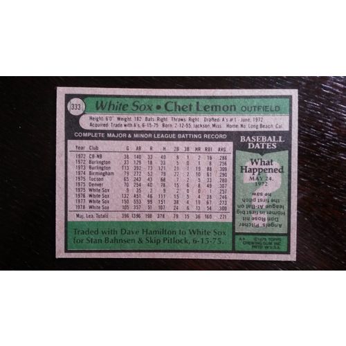 1979 Topps Card # 333 Chet Lemon Excellent (5) Chicago White Sox