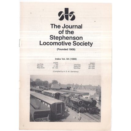 THE STEPHENSON LOCOMOTIVE SOCIETY Jan/Feb 1989 journal + 1988 index trains