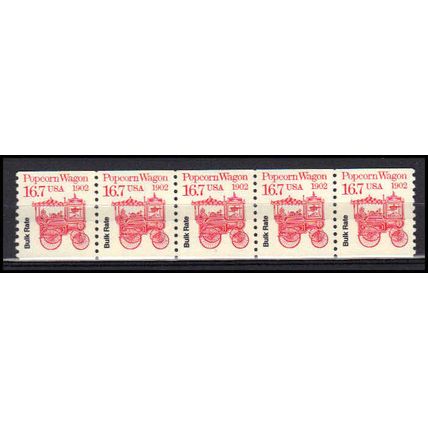2261 16.7c Popcorn Wagon Very Fine MNH Dry Gum PNC 1/5 X3317