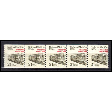 2265 21c Mail Car Average MNH Dry Gum PNC 1/5 AA0511