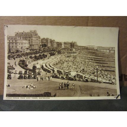 GRAND PARADE FROM THE WISH TOWER, EASTBOURNE, SUSSEX used postcard 1951 pm =