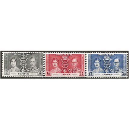 Cyprus 1937 Coronation Set SG148-150 Mounted Mint ..