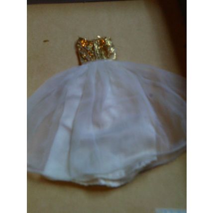 Barbie Doll evening gold / white dress vintage 90s