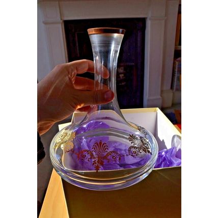Vintage GLASS DECANTER wide base spirits BOXED The Royal Collection UNUSED