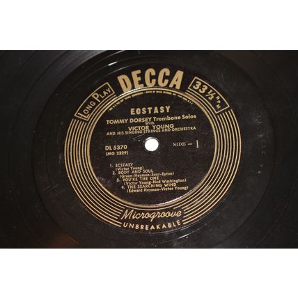 Tommy Dorsey w/Victor Young & His Orchestra 10" LP with Original Cover-ECSTASY