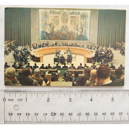 old postcard United Nations Security Council Chamber, New York