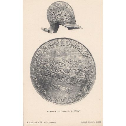 Shield of Charles 5 Helmet Carlos Holy Roman Emporer Armour Old Postcard