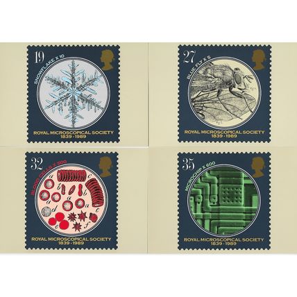 GB 1989 September PHQ M set of 4 Royal Microscopical Society