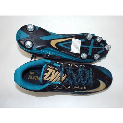 New Mens 14 NIKE Alpha Pro 2 Teal Black Football Cleats Shoes $95 742767-015
