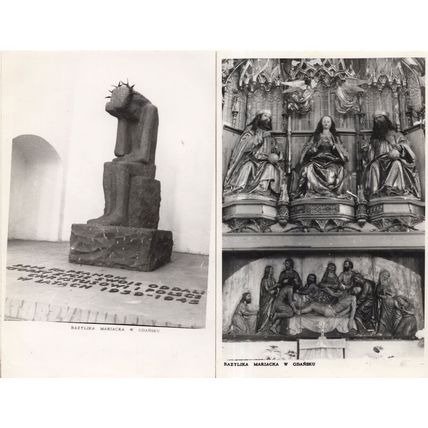 Bazylika Mariacka Poland Altar 2x PB Photo Postcard s