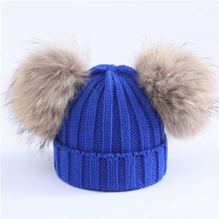 Baby Double Pom Pom Cap Beanie Hat