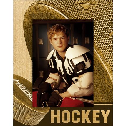 Hockey Laser Engraved Wood Picture Frame Portrait (4 x 6)