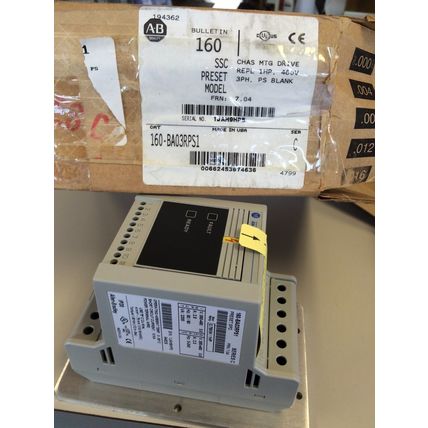 NEW ALLEN BRADLEY 160-BA03RPS1 DRIVE 1HP 460VAC 3PH PS BLANK CHASSIS MOUNTING,ED