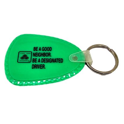 State Farm Insurance Advertising Green Keychain Charm Fob Purse Bag Luggage