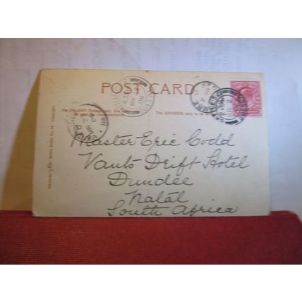 DYEING A CAT!! Black humour used antique postcard 1906 pm =