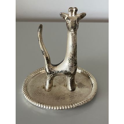 VINTAGE SILVER PLATED GIRAFFE RING TREE