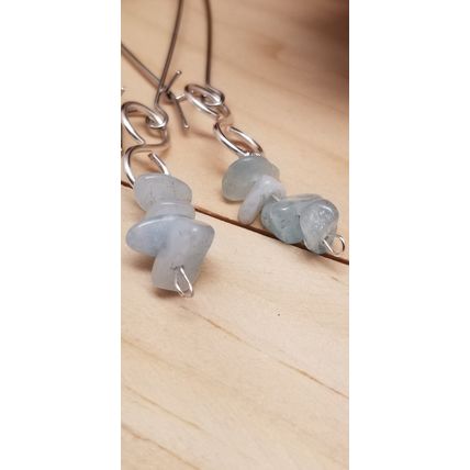 Handmade Aqua Chip Earrings