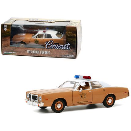 1975 Dodge Coronet Brown with White Top "Choctaw County Sheriff" 1/24 Diecast...