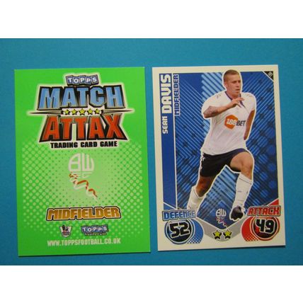 101. Sean Davis - Bolton Wanderers - Match Attax 2010/11 Football Card EF1