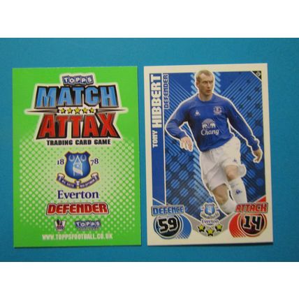129. Tony Hibbert - Everton - Match Attax 2010/11 Football Card EF1