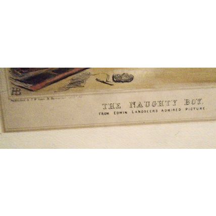 1843 The Naughty Boy (from Edwin Landseer) by John Doyle (HB). Tinted lithograph