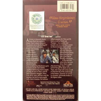 NEW SEALED JAMES BOND 007 DIAMONDS ARE FOREVER VHS SEAN CONNERY JILL ST. JOHN