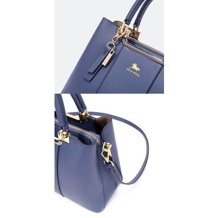 Women Faux Leather Medium Large Tote Satchel Shoulder Purse Handbag Blue
